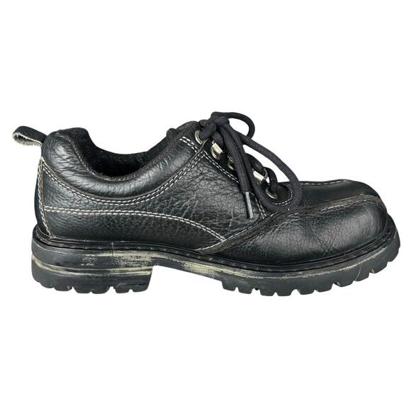 Vintage Buckle Men’s Next Step Chunky Lug Sole Black Leather Oxfords Size US 10 - Picture 4 of 10